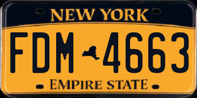 NY license plate FDM4663