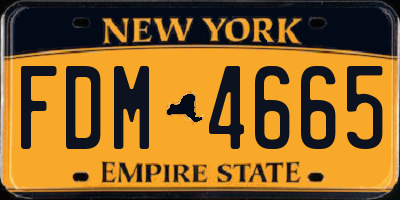 NY license plate FDM4665