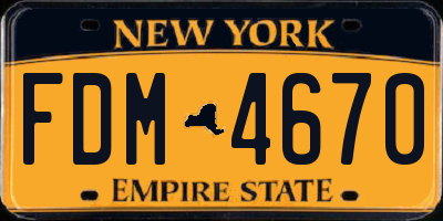 NY license plate FDM4670