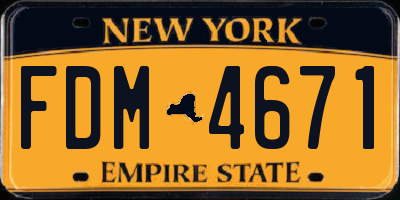 NY license plate FDM4671