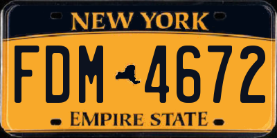 NY license plate FDM4672