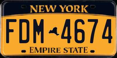 NY license plate FDM4674