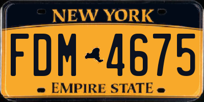 NY license plate FDM4675
