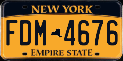 NY license plate FDM4676