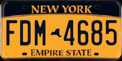 NY license plate FDM4685
