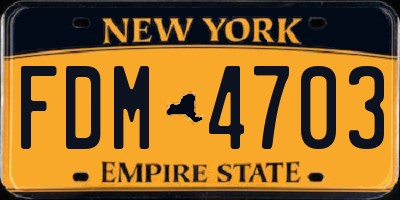 NY license plate FDM4703