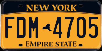 NY license plate FDM4705