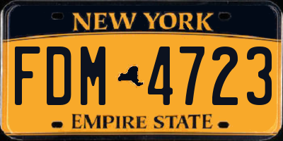 NY license plate FDM4723