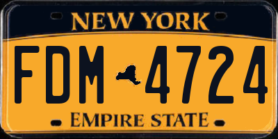 NY license plate FDM4724