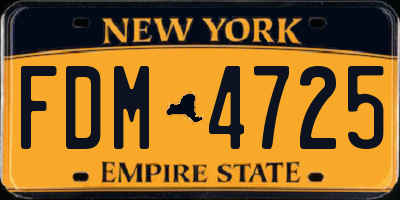 NY license plate FDM4725