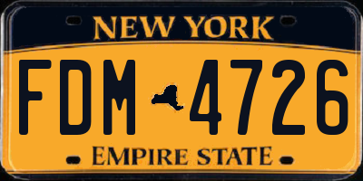 NY license plate FDM4726