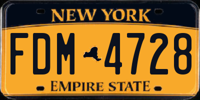 NY license plate FDM4728