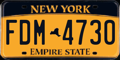 NY license plate FDM4730