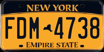 NY license plate FDM4738