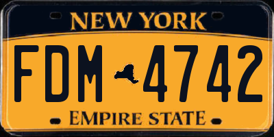 NY license plate FDM4742