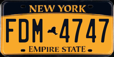 NY license plate FDM4747