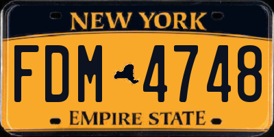 NY license plate FDM4748