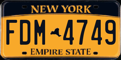 NY license plate FDM4749