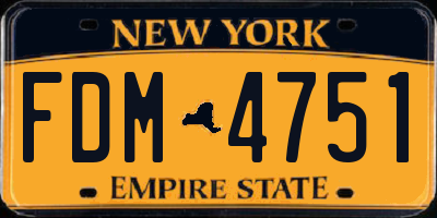 NY license plate FDM4751