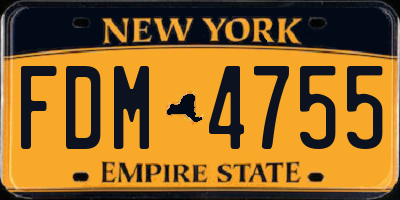 NY license plate FDM4755