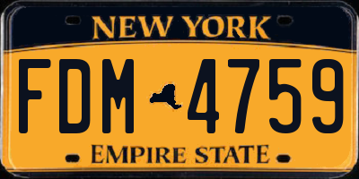 NY license plate FDM4759
