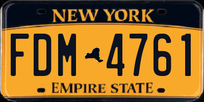 NY license plate FDM4761