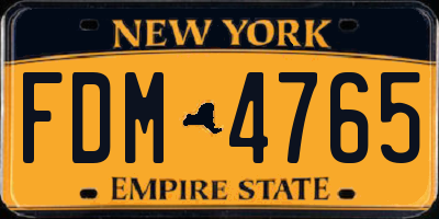 NY license plate FDM4765