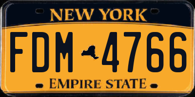 NY license plate FDM4766