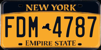 NY license plate FDM4787