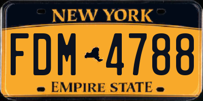 NY license plate FDM4788