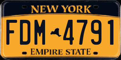 NY license plate FDM4791