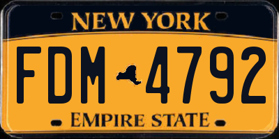 NY license plate FDM4792