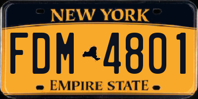 NY license plate FDM4801