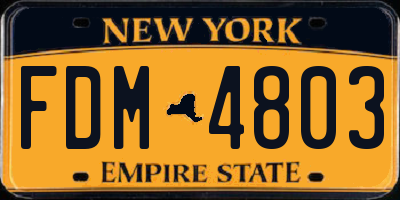 NY license plate FDM4803