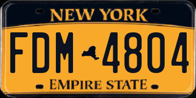 NY license plate FDM4804