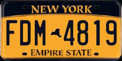 NY license plate FDM4819