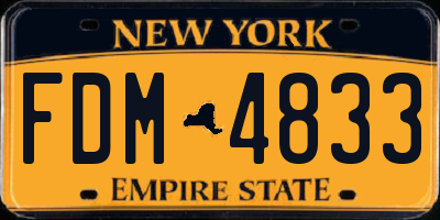 NY license plate FDM4833