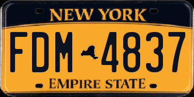NY license plate FDM4837