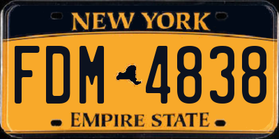 NY license plate FDM4838