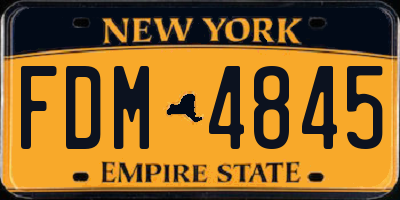 NY license plate FDM4845