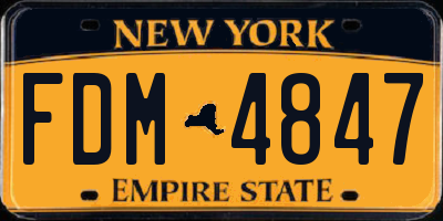 NY license plate FDM4847