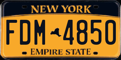 NY license plate FDM4850