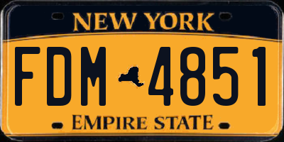 NY license plate FDM4851