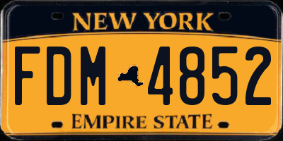 NY license plate FDM4852