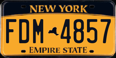 NY license plate FDM4857