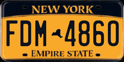 NY license plate FDM4860