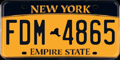 NY license plate FDM4865