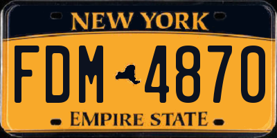 NY license plate FDM4870