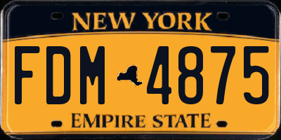 NY license plate FDM4875