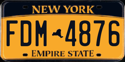 NY license plate FDM4876